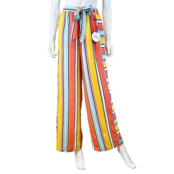 Milk & Honey Striped Wide Leg Pants - Picture 1 of 11